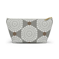 Lace Hexagon Accessory Pouch w T-bottom in Gray